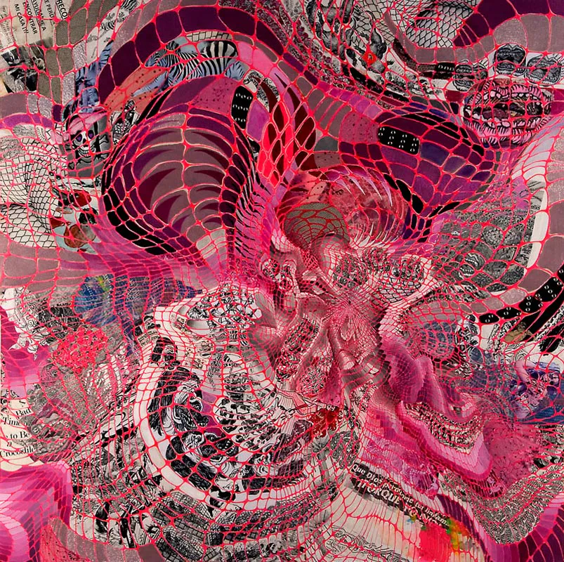 <p>Que Dios perdone tu infamia ¡PORQUE YO NO! | 2008 | Acrílico y collage sobre tela montada en madera | 120 x 120 cm</p>
