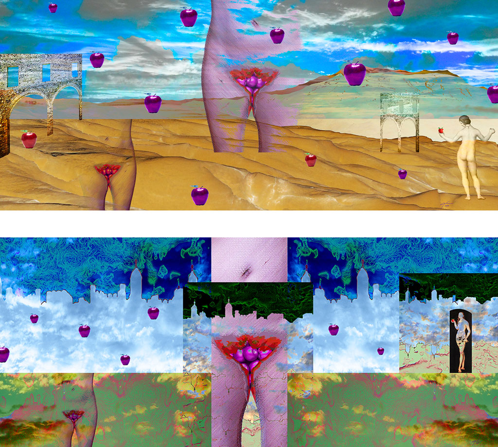 <p>Territorio femenino II. Díptico. 2018. Gráfica digital. 70x30cm c/u</p>
