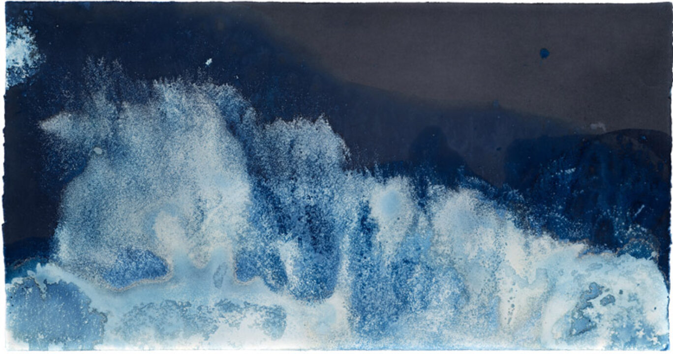 31° 53’ 48.552’’ N, 116° 42’ 38.951’’ W- 10 From the series Tides  2022 Cyanotype on paper 40 x 76 cm Unique piece