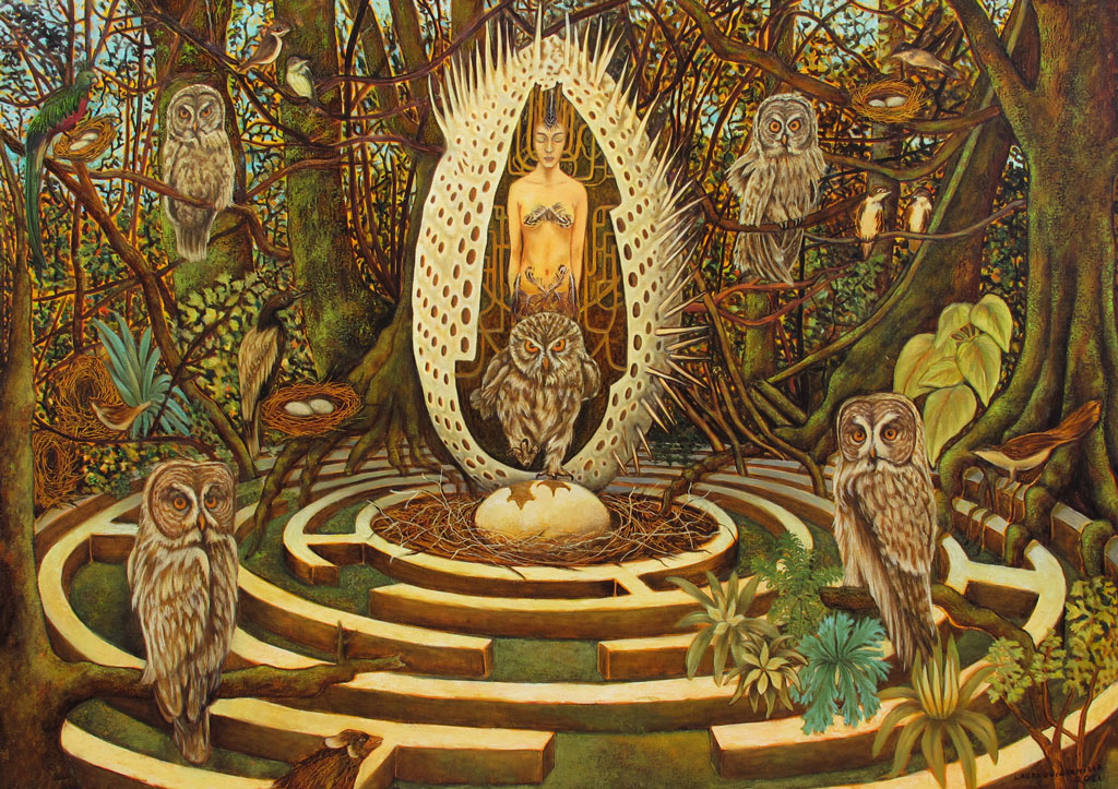 <p>“Creación de las aves” 120x170 cm. 2021</p>
