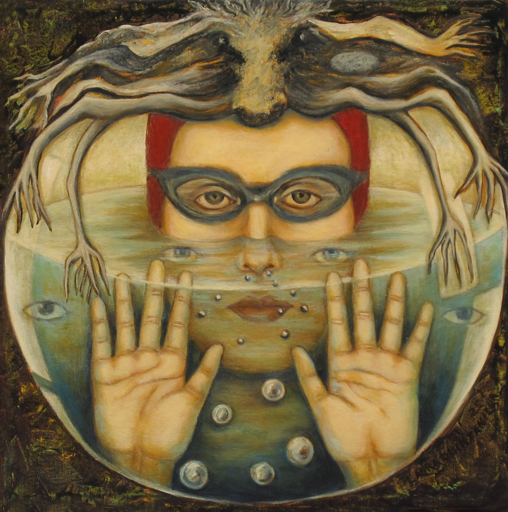 <p>“Grito en silencio” 50x50 cm. 2025</p>
