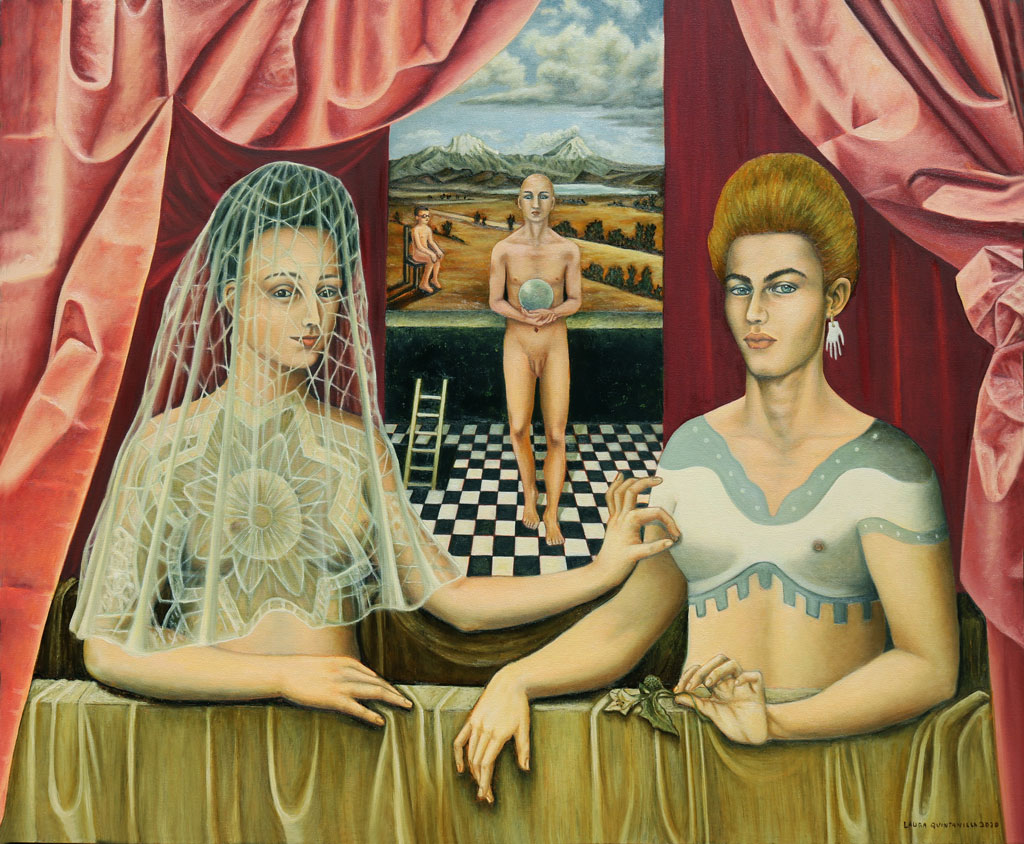 <p>“Retrato del transgénero Gabriel y su hermana en el Valle de México” 110x130 cm. 2021</p>
